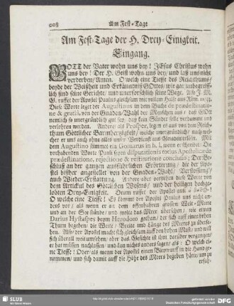 Am Fest-Tage der H. Drey-Einigkeit