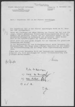 Spaichingen: Inspektionsbericht 1961