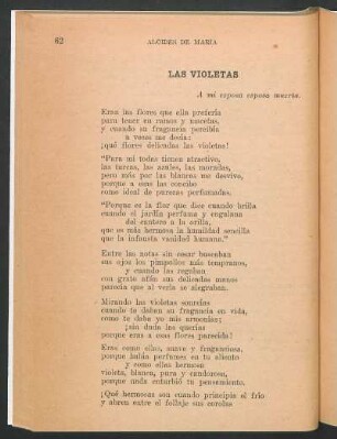 Las violetas : A mi esposa, esposa muerta