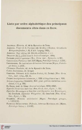 Liste par ordre alphabétique des principaux documents cités dans ce livre