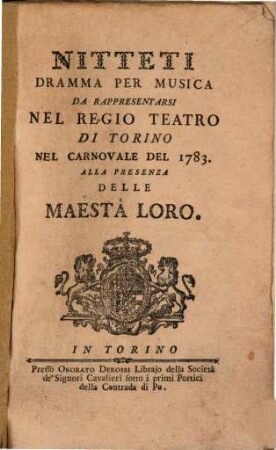 Nitteti : Dramma per musica