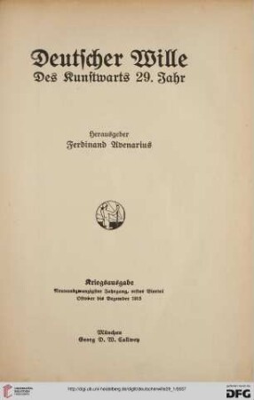 29,1: Deutscher Wille: des Kunstwarts