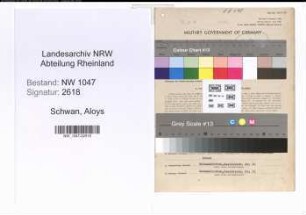Entnazifizierung Aloys Schwan , geb. 19.05.1894 (Dentist)