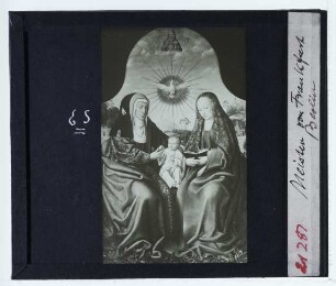 Der Meister von Frankfurt, Madonna und Kind mit der heiligen Anna : Mitteltafel