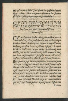 Quod Diu Quidem Deliberandum, Conclusum vero iam matrimonium differendum non sit.