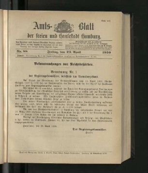No. 88, 23. April 1920