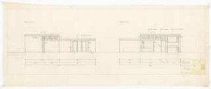 Wohnhaus F. Haas, Karlsruhe Ausführungsplanung: Südansicht, Ostansicht: 1:50