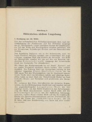 Abteilung I: Hildesheims nächste Umgebung