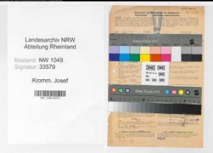 Entnazifizierung Josef Kromm , geb. 30.06.1900 (Schachtmeister)