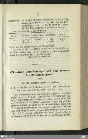 Chemische Untersuchungen auf dem Gebiete der Milchwirthschaft : X.