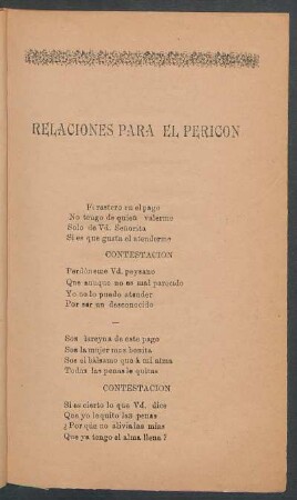 Relaciones para el Pericón