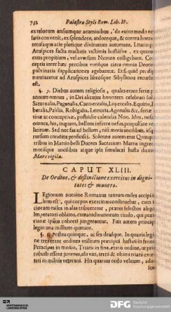 Caput XLIII. De Ordine, & distinctione exercitus in dignitates & munera