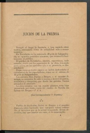 Juicios de la prensa
