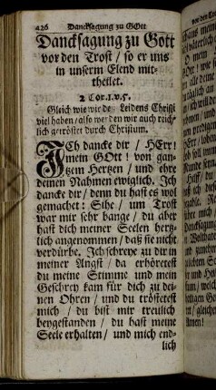 Dancksagung zu Gott vor den Trost, so er uns in unserm Elend mittheilet