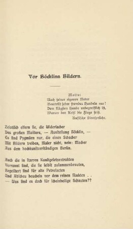 Vor Böcklins Bildern