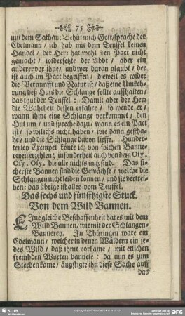 Das sechs und fünfftzigste Stuck. Von dem Wild Bannen