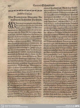 Zwölffter Discurß. Vo Procuratoren/ Advocaten/ Anwaldten und Rechtenden Partheyen.