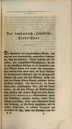 Die Geschichte der Lombardei, 2. Von den Zeiten der fränkischen Lombardei bis zu der Entstehung des Herzogthums Mailand