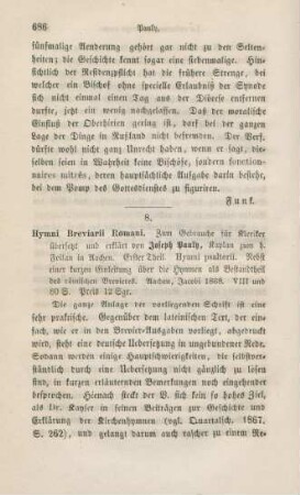 686-691 [Rezension] Hymni Breviarii Romani