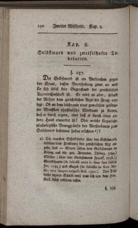 Kap. 8. Selbstmord und zweifelhafte Todesarten.