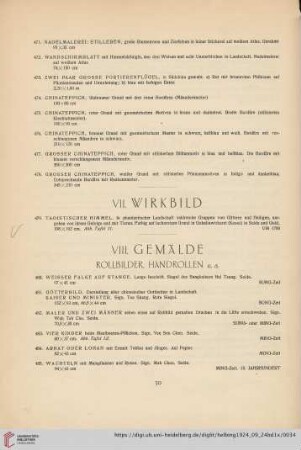 VIII. Gemälde, Rollbilder, Handrollen u.a. (Nr. 480-510)