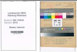 Entnazifizierung Heinrich Blanke , geb. 21.09.1897 (Schlosser)