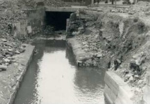 Leipzig-Hochwasser, Thomasmühle, 13.7.54, 13:30 Uhr
