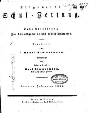 9: Allgemeine Schulzeitung - 9.1832