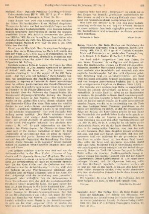835-836 [Rezension] Molland, Einar, Opuscula patristica
