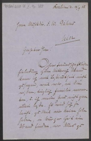 Brief an Friedrich Wilhelm Jähns : 14.09.1868