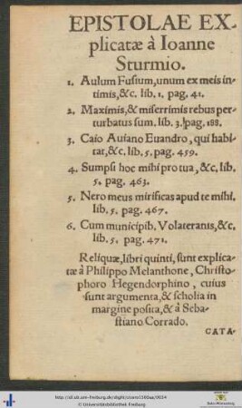 Epistolae Explicatæ à Ioanne Sturmio