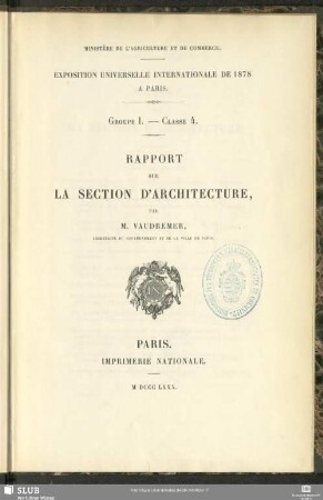 Rapport sur la section d'architecture