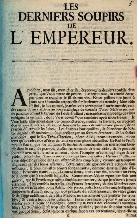 Les derniers Soupirs de l'empereur