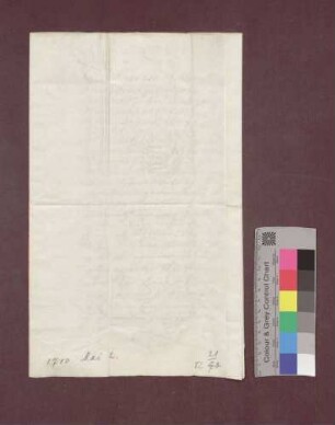 Markgraf Karl von Baden erneuert dem Freiherrn Johann Franz von Reinach, Komtur zu Beuggen, die Erlaubnis eines Gnadenjagens in Dossenbacher Bann.