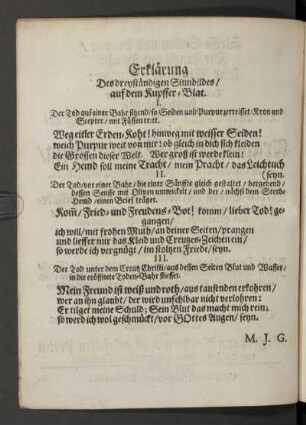 Erklärung Des dreyständigen Sinnbildes/ auf dem Kupffer-Blat.