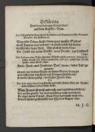 Erklärung Des dreyständigen Sinnbildes/ auf dem Kupffer-Blat.