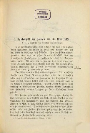 Kriegsgeschichtliche Beispiele : im Anschluß an den an den Kgl. Kriegsschulen eingeführten Leitfaden der Taktik