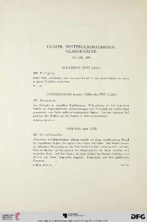 Gläser, Hinterglasmalereien, Glasgemälde (Nr. 495-508)