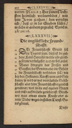 (LXXXVII.) Die unglückliche Freundschafft.