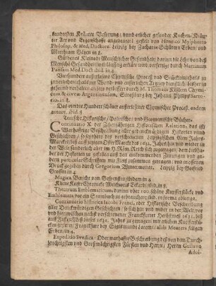 Teutsche Historische/ Politische/ und Geometrische Bücher.