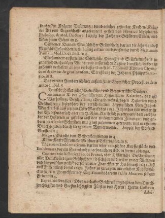 Teutsche Historische/ Politische/ und Geometrische Bücher.