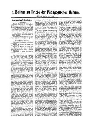 Lehrplanentwurf für Algebra : 7. Schuljahr ; 1. Beilage zu Nr. 24 der Pädagogischen Reform