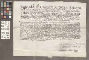 Mainz (St. Jakobsberg): Schedula confraternitatis fratrum, Eremitarum St. Augustini et Monast. St. Jacobi