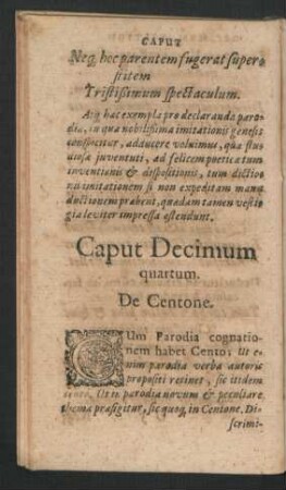 Caput Decimum quartum. De Centone.