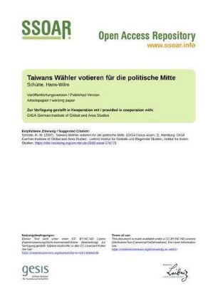 Taiwans Wähler votieren für die politische Mitte