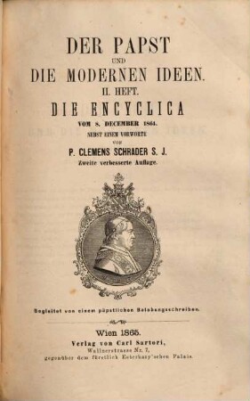 Der Papst und die modernen Ideen. 2, Die Enzyklika vom 8. December 1864