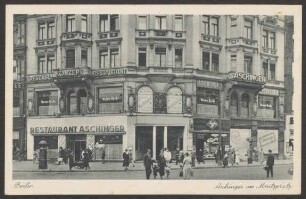 Ansichtskarte Erdgeschoss des „Aschinger-Hauses“, Oranienstraße 145-146 [1/2]
