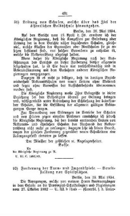 Leitung von Schulen, welche über das Ziel der öffentlichen Volksschule hinausgehen : [E. Oeffentliches Volksschulwesen]
