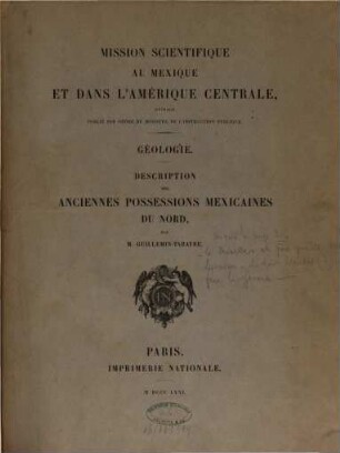 Descriptions des anciennes possessions Mexicaines du Nord