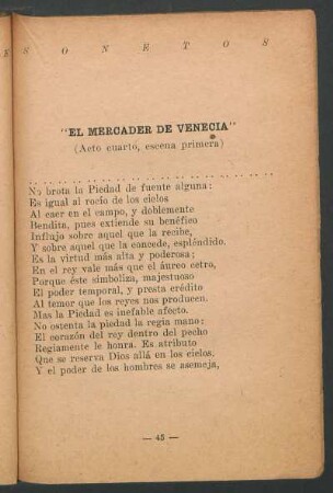 "El mercader de Venecia" : (Acto cuarto, escena primera)